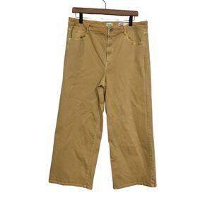 J JIll Denim High Rise Full Leg Crop Yellow Jeans Size 14